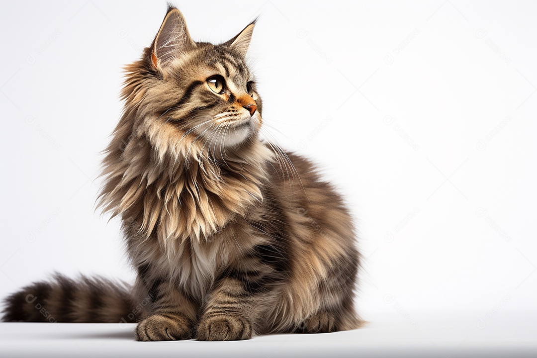 Lindo fofo gato sobre fundo desfocado