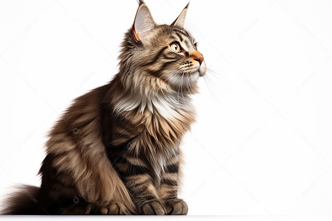 Lindo fofo gato sobre fundo desfocado