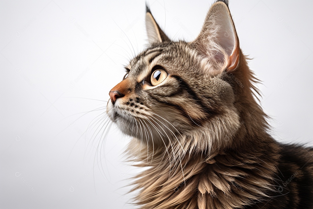 Lindo fofo gato sobre fundo desfocado