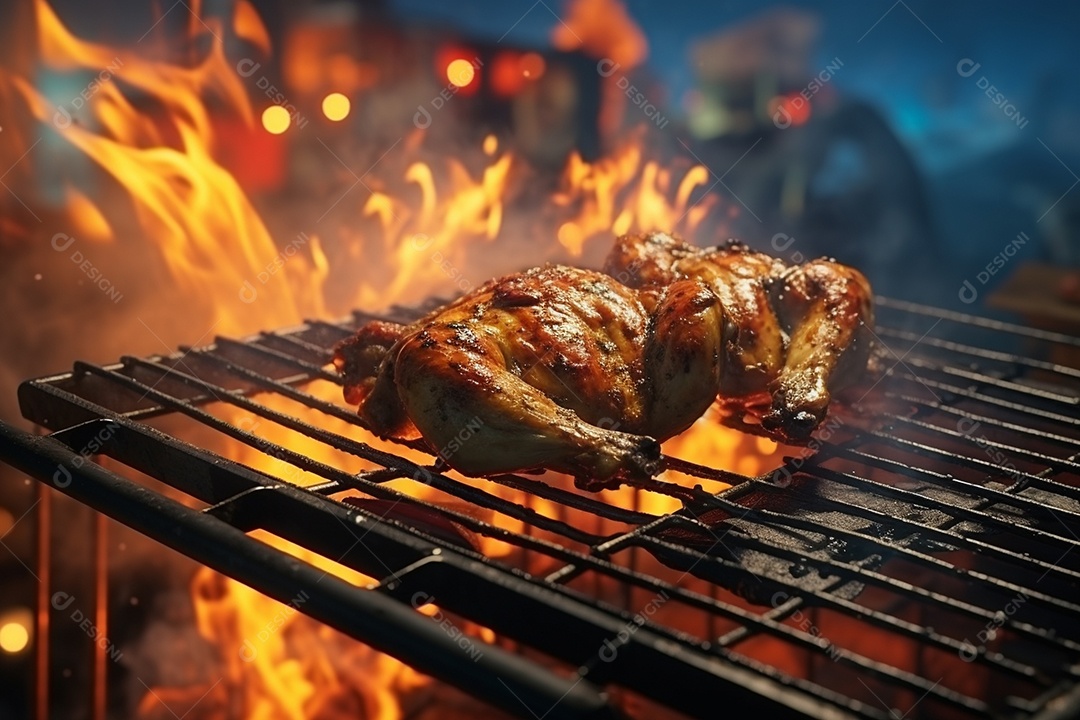 Frango grelhado na grelha