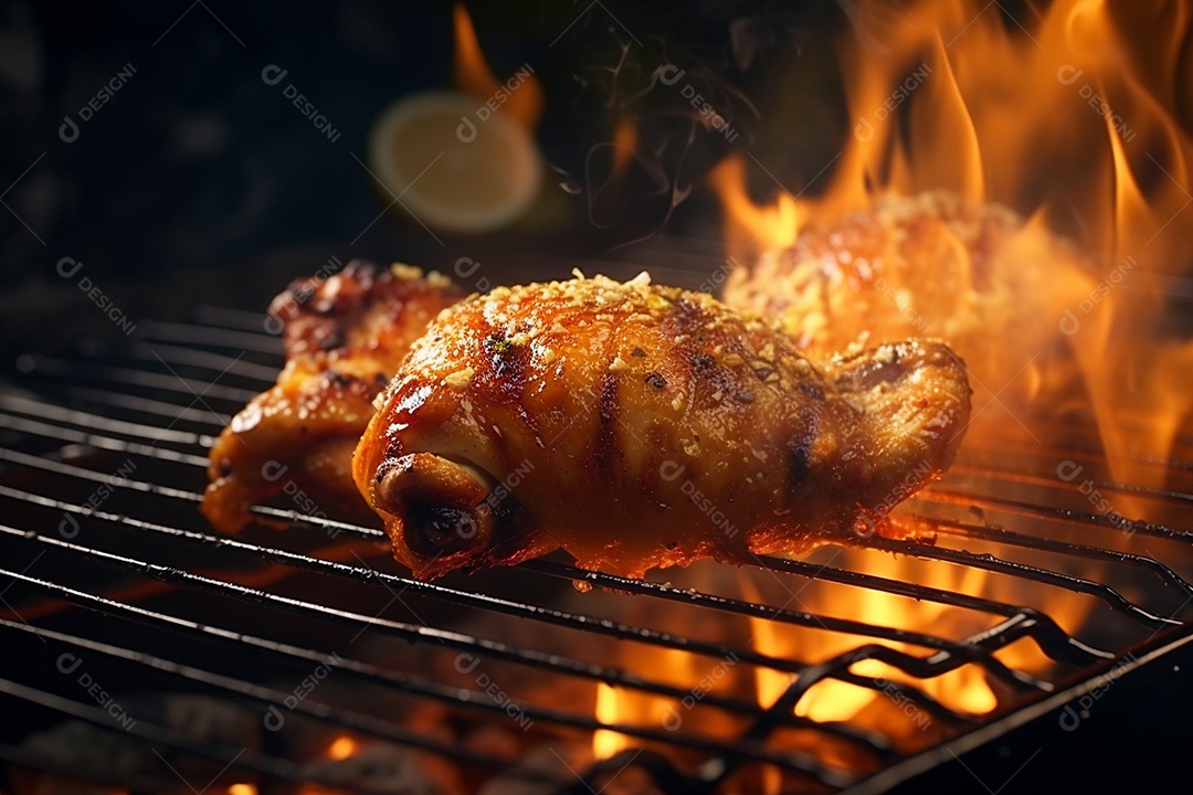Frango grelhado na grelha