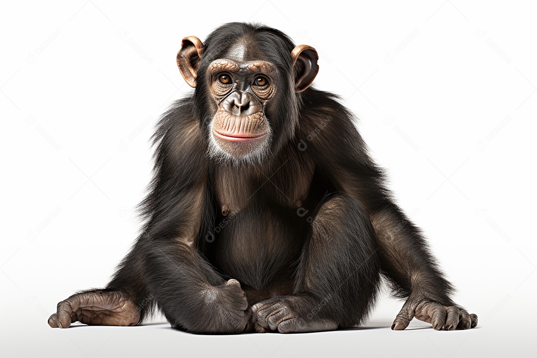 Chimpanzé sobre fundo isolado