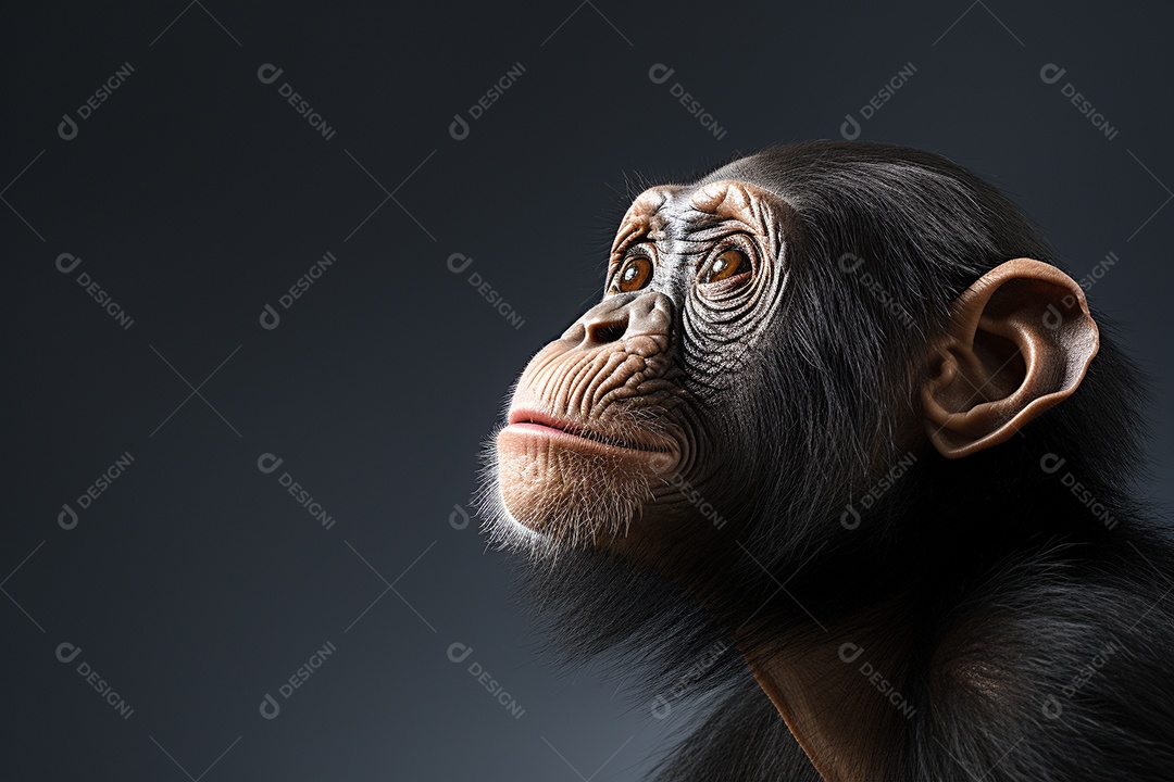 Chimpanzé sobre fundo isolado