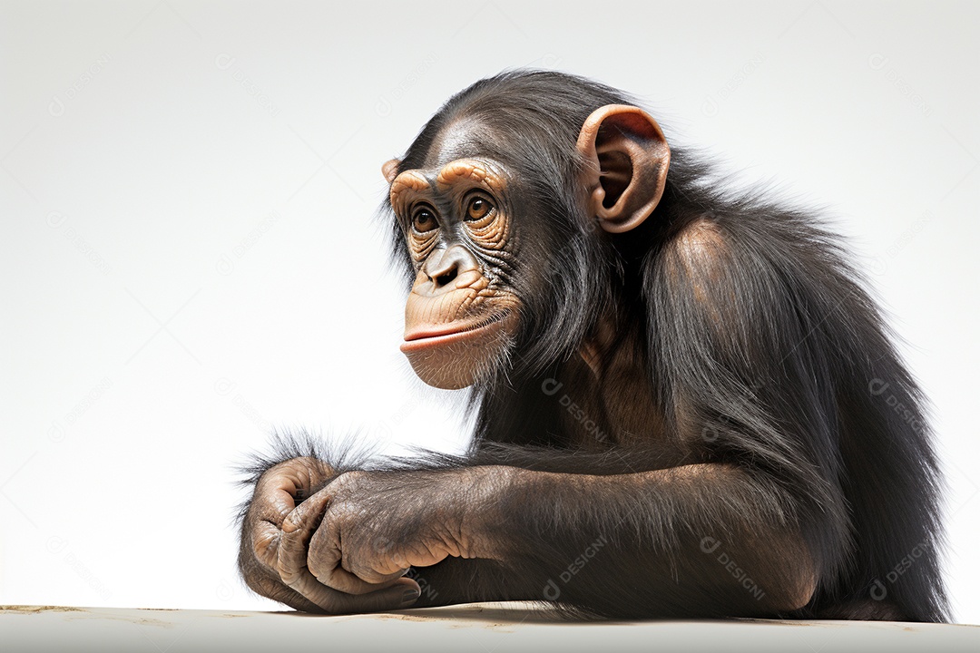 Chimpanzé sobre fundo isolado