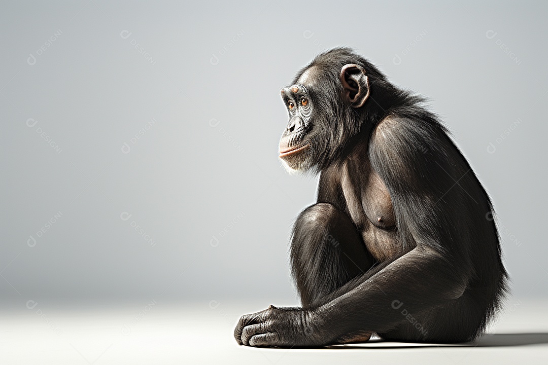 Chimpanzé sobre fundo isolado