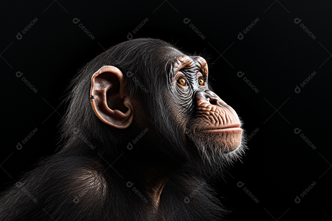 Chimpanzé sobre fundo isolado