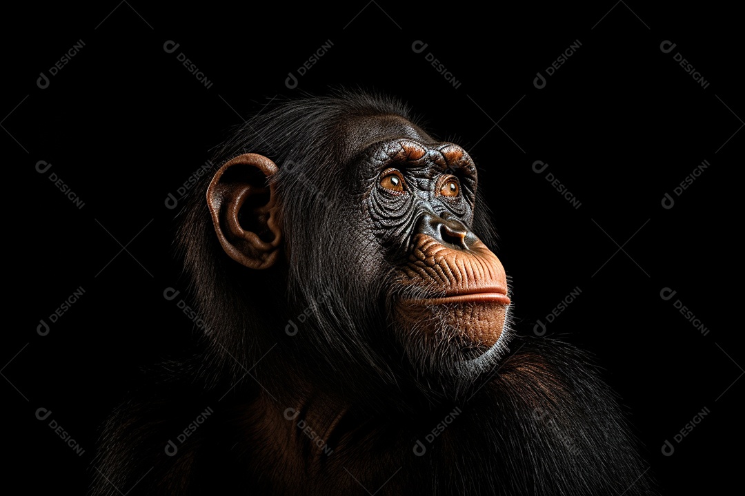 Chimpanzé sobre fundo isolado