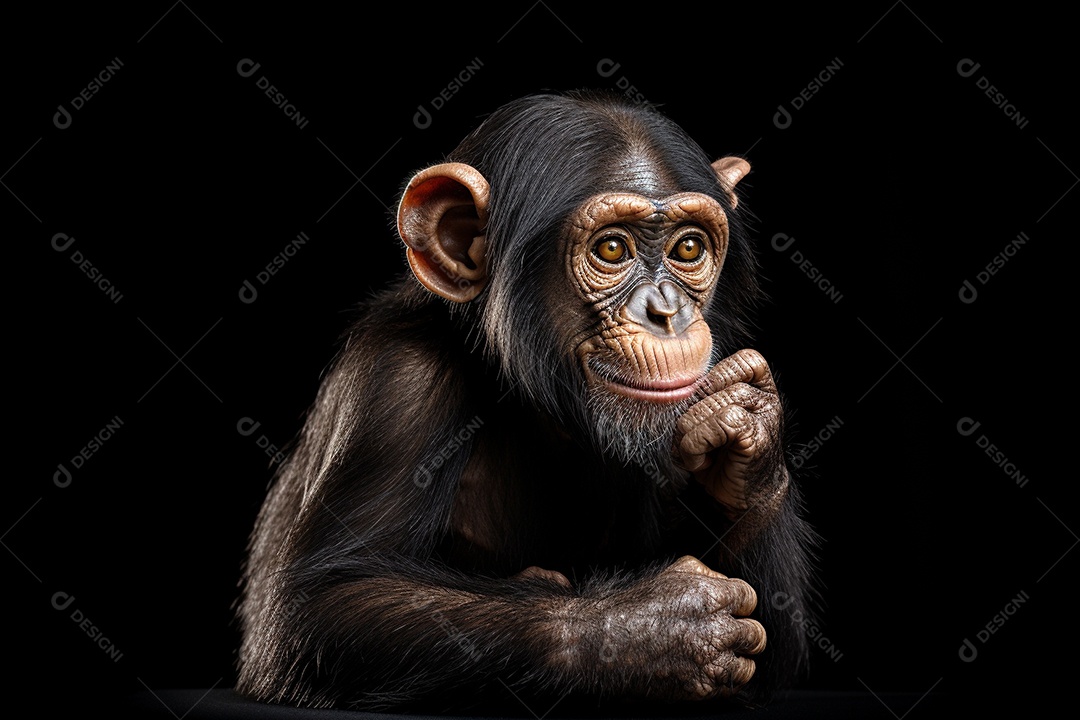 Chimpanzé sobre fundo isolado