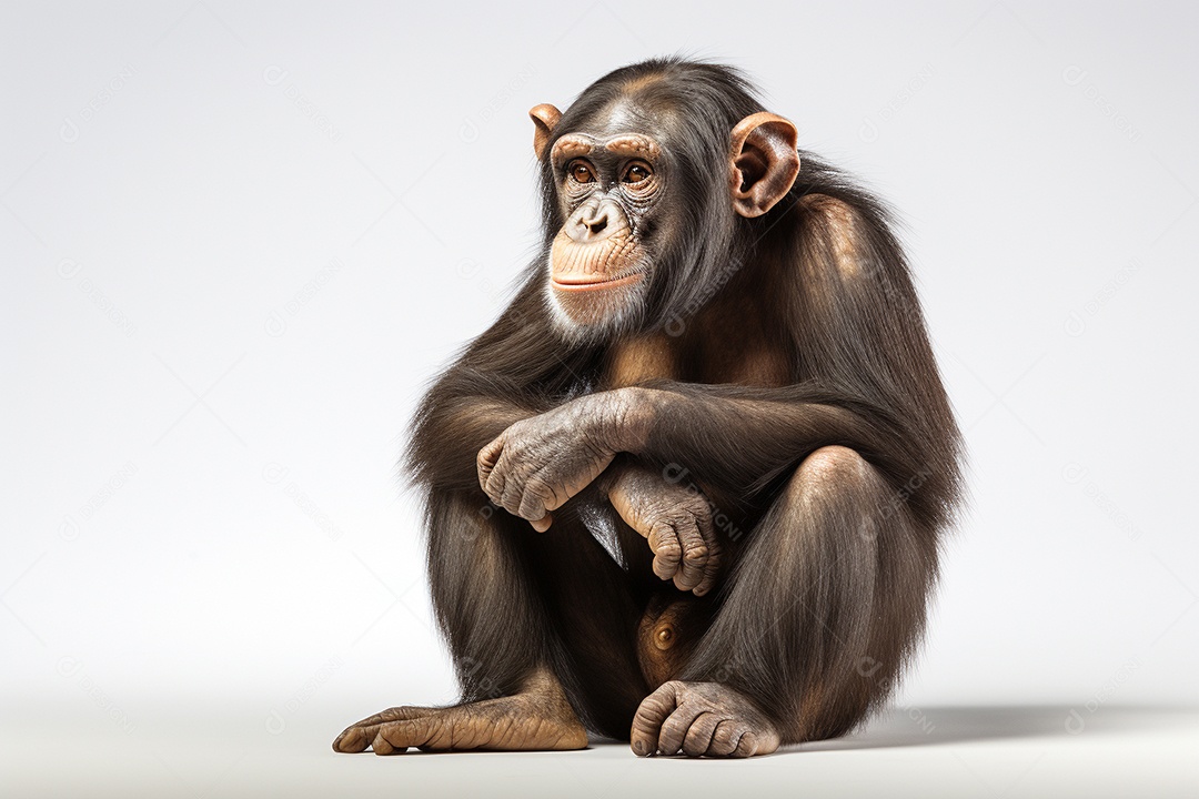 Chimpanzé sobre fundo isolado