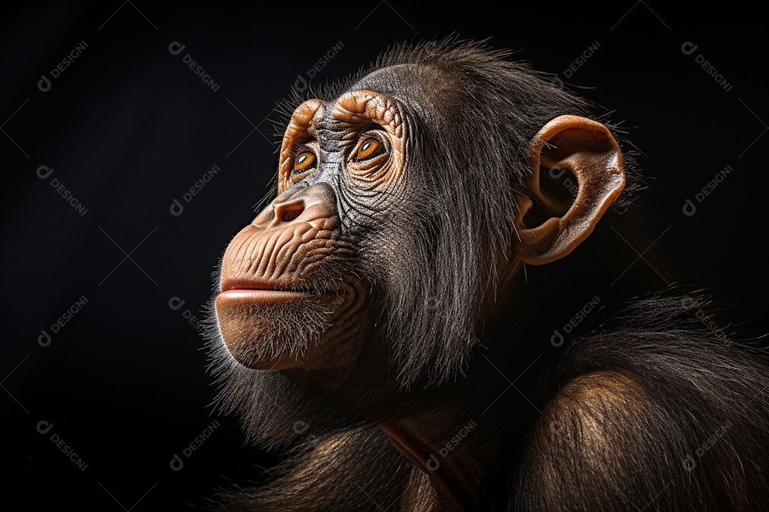 Chimpanzé sobre fundo isolado