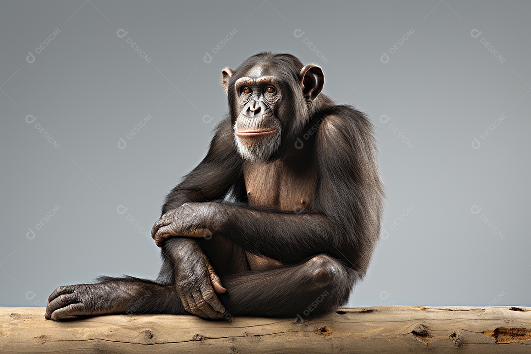 Chimpanzé sobre fundo isolado