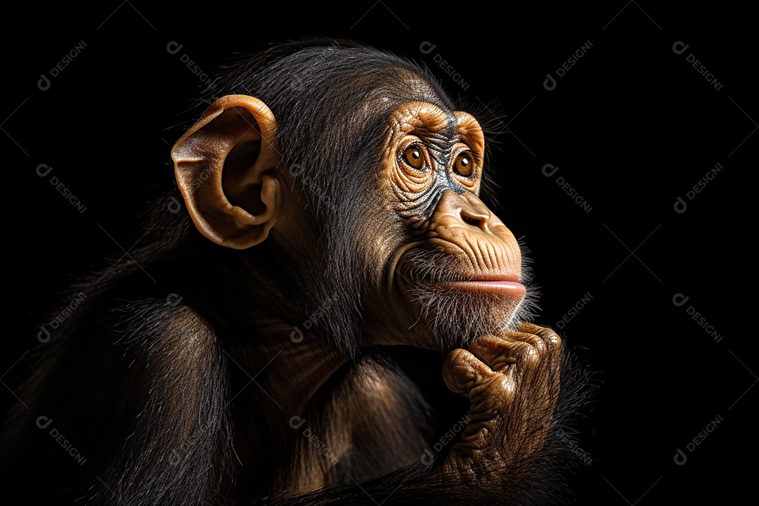 Chimpanzé sobre fundo isolado