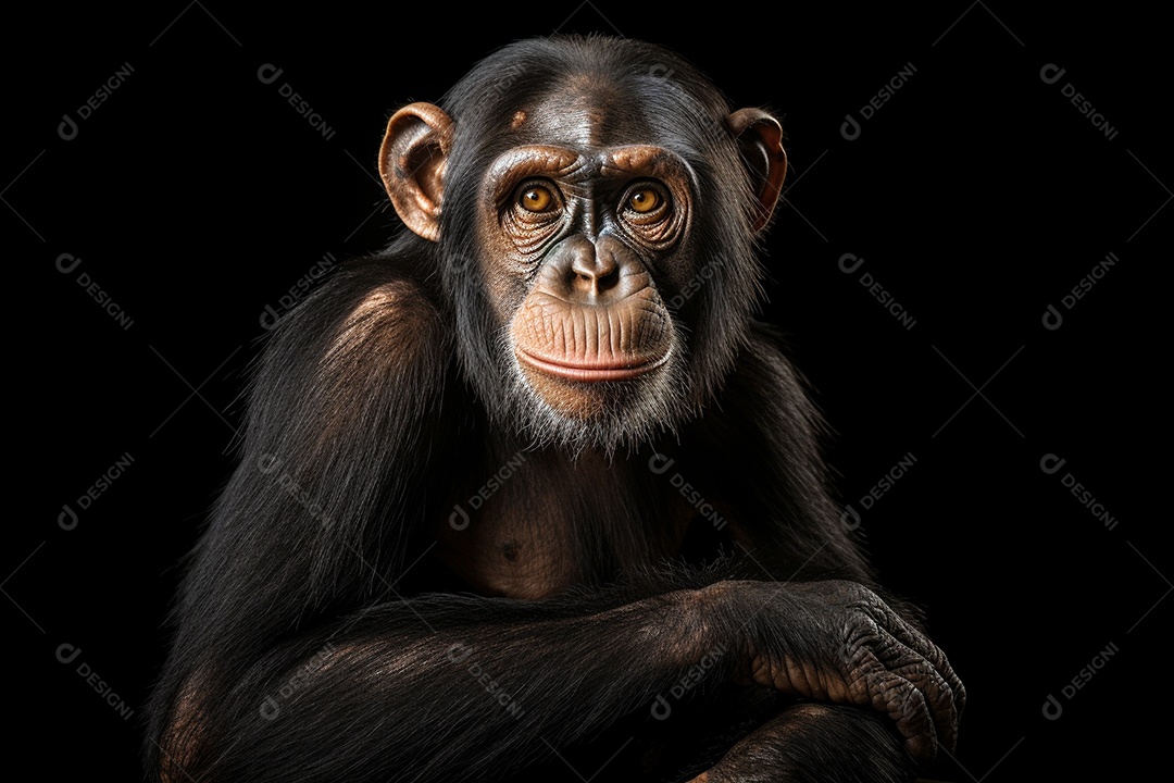 Chimpanzé sobre fundo isolado