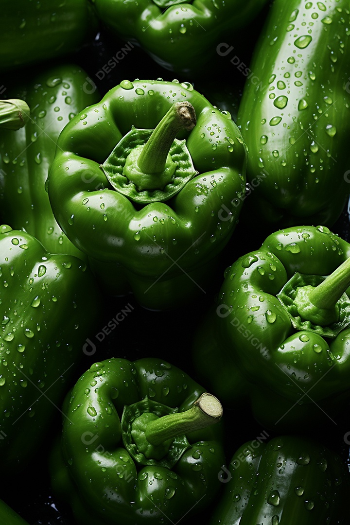 Fundo sem costura de pimentão verde fresco