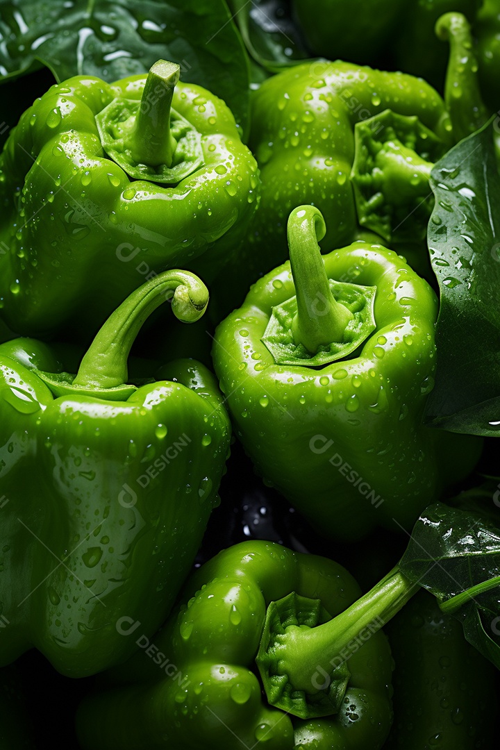 Fundo sem costura de pimentão verde fresco