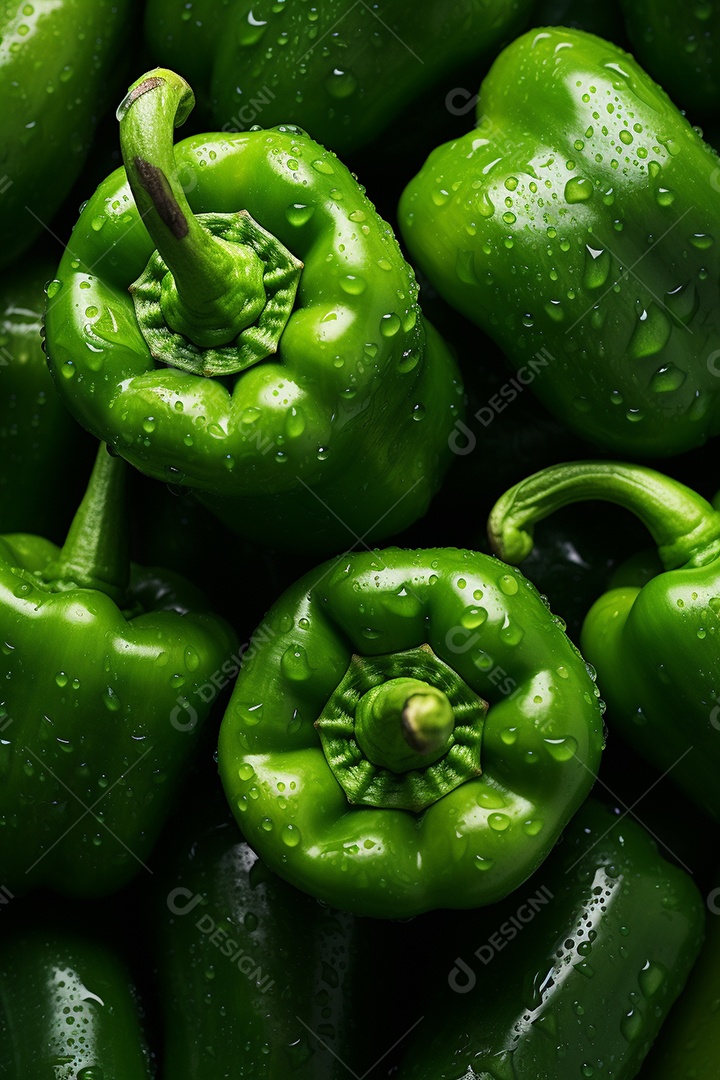 Fundo sem costura de pimentão verde fresco