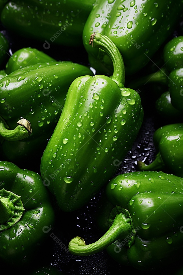 Fundo sem costura de pimentão verde fresco