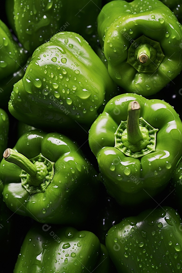 Fundo sem costura de pimentão verde fresco