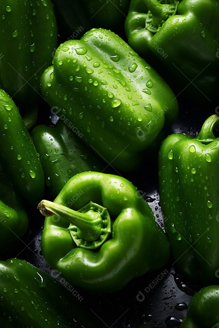 Fundo sem costura de pimentão verde fresco