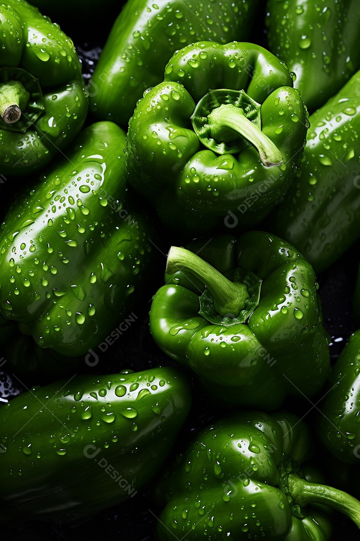 Fundo sem costura de pimentão verde fresco