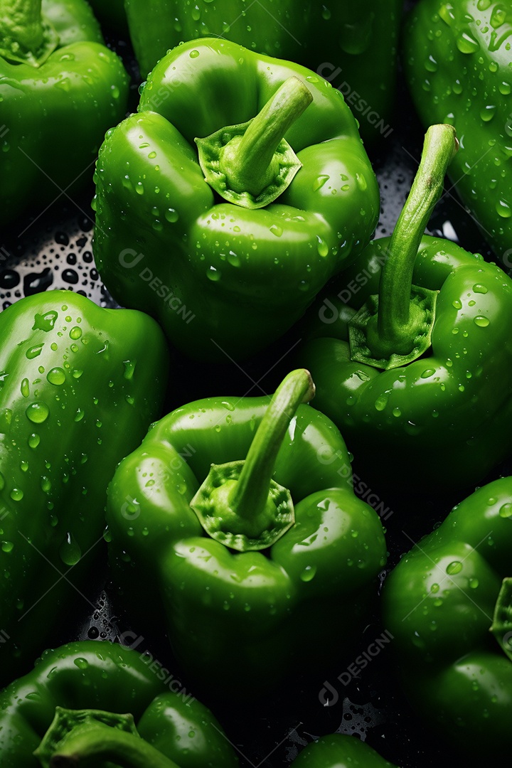 Fundo sem costura de pimentão verde fresco