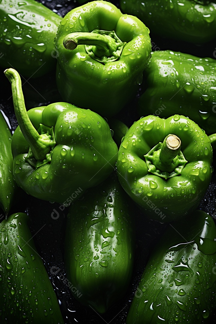 Fundo sem costura de pimentão verde fresco