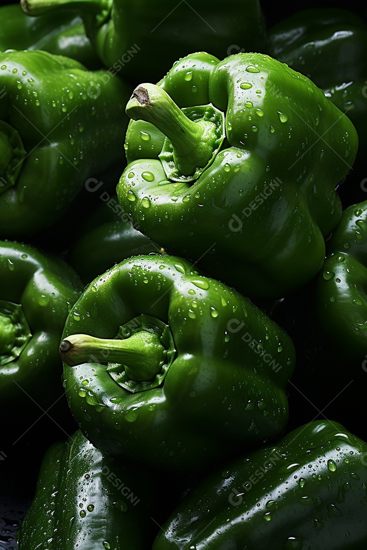 Fundo sem costura de pimentão verde fresco