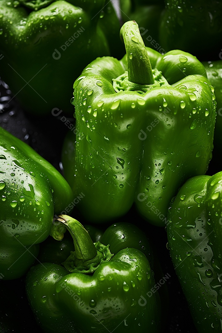 Fundo sem costura de pimentão verde fresco