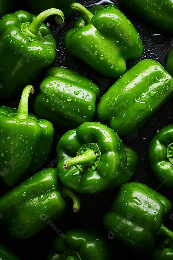 Fundo sem costura de pimentão verde fresco