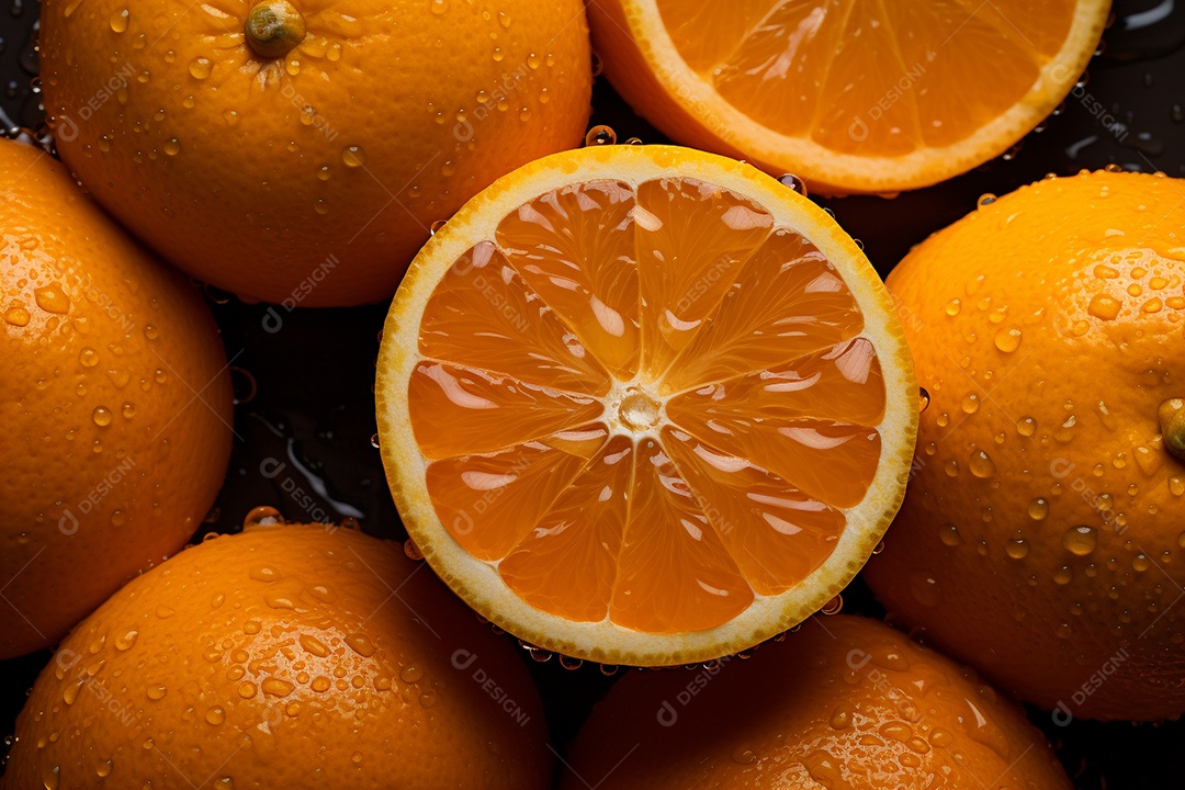 Fundo sem emenda de laranjas frescas