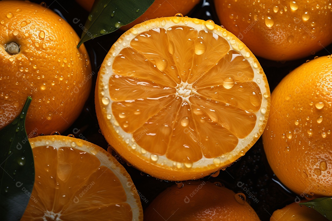 Fundo sem emenda de laranjas frescas