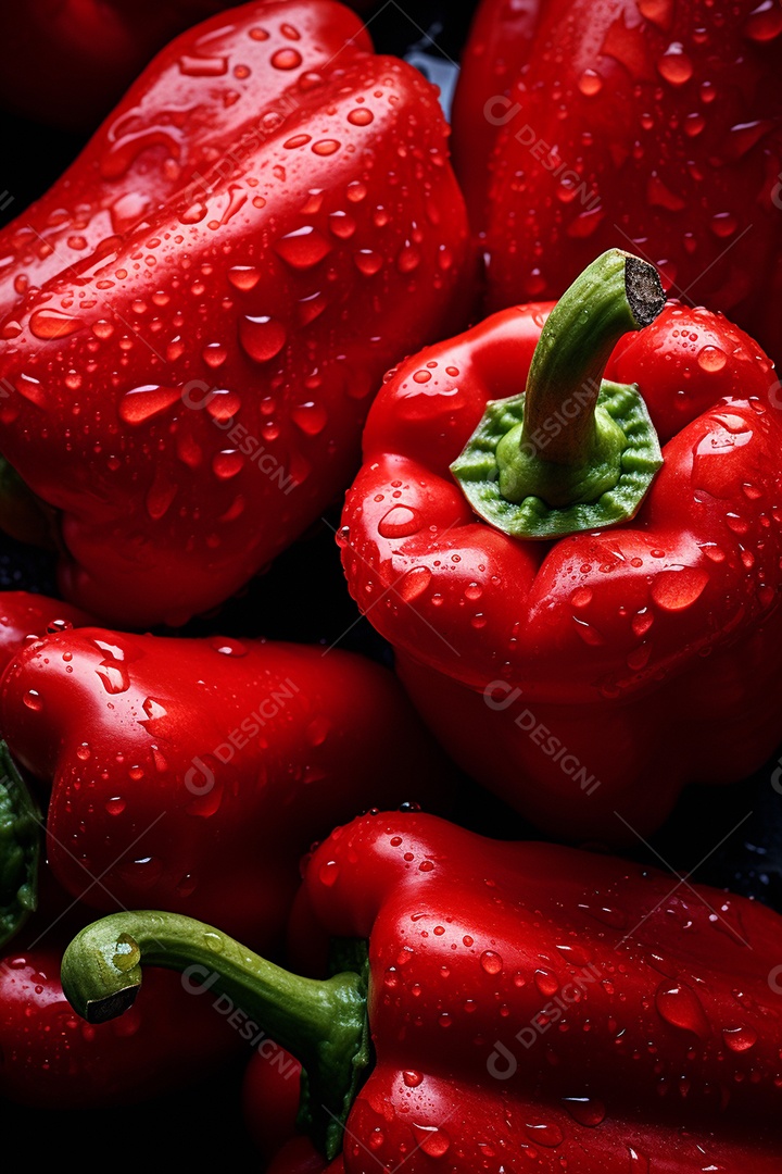 Fundo sem emenda de pimentas vermelhas frescas