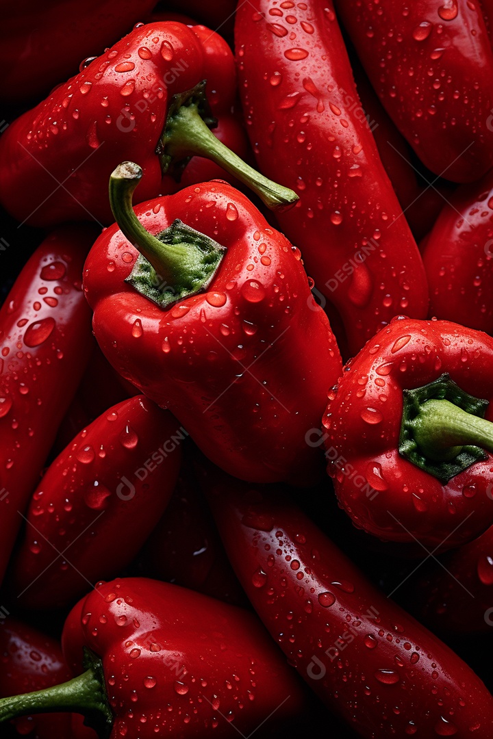 Fundo sem emenda de pimentas vermelhas frescas
