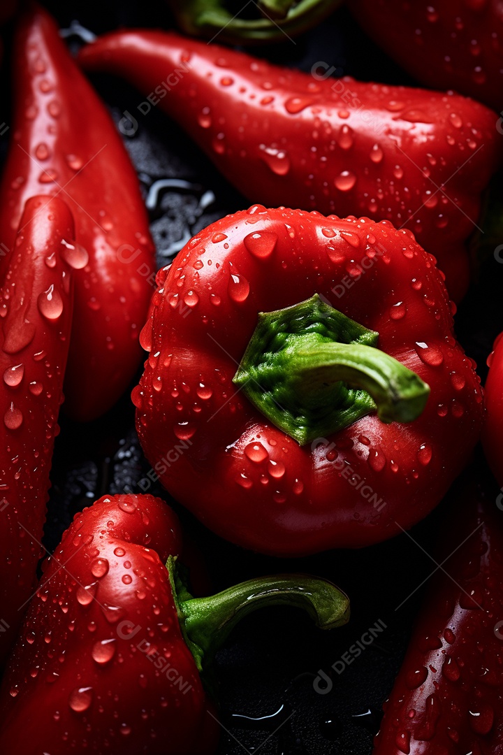 Fundo sem emenda de pimentas vermelhas frescas