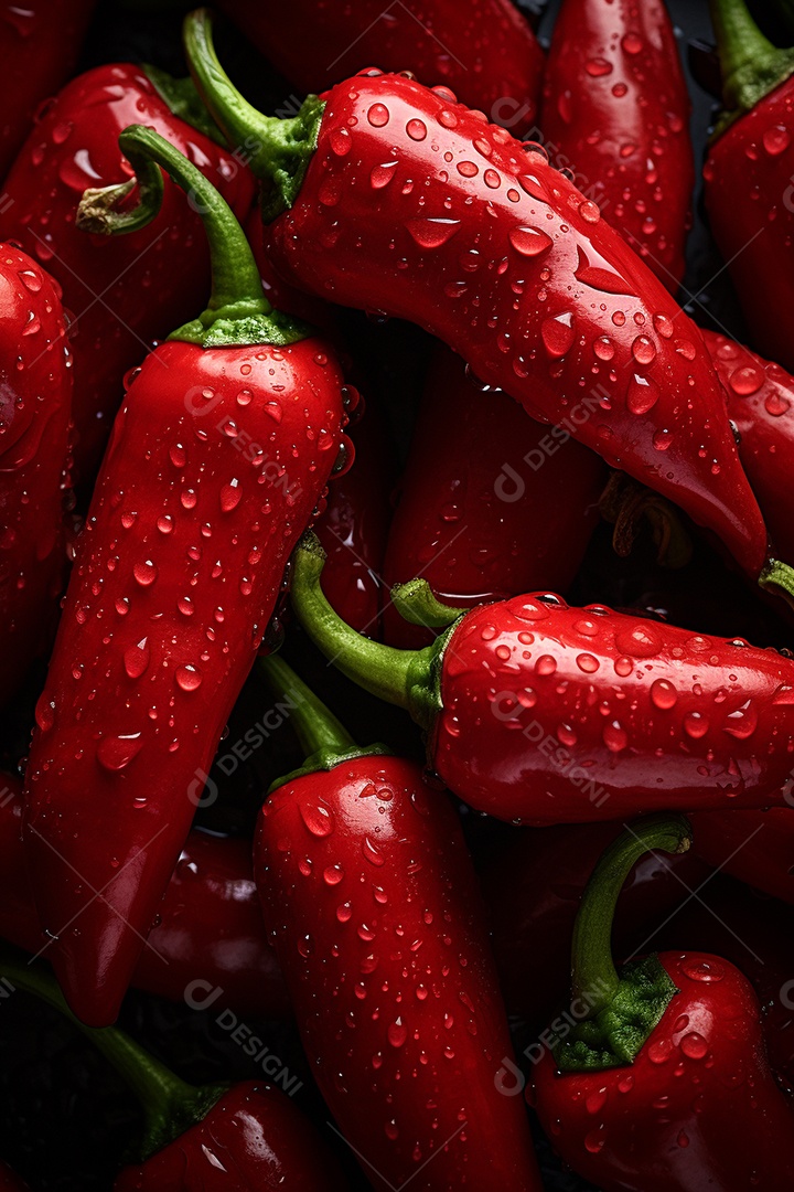 Fundo sem emenda de pimentas vermelhas frescas