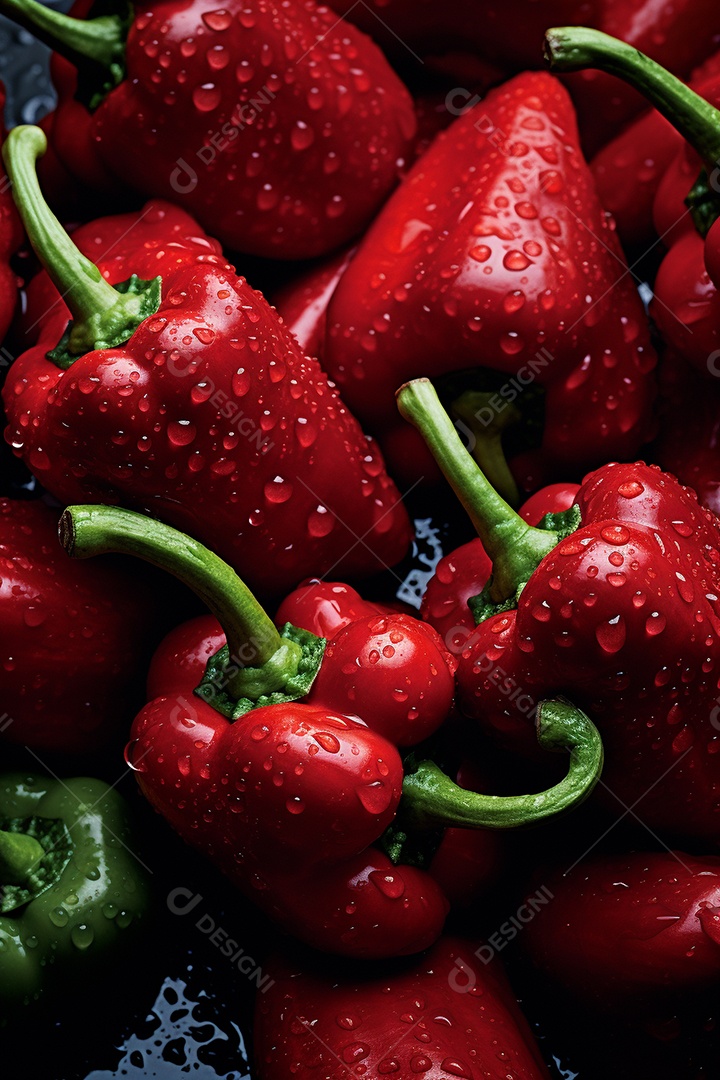 Fundo sem emenda de pimentas vermelhas frescas