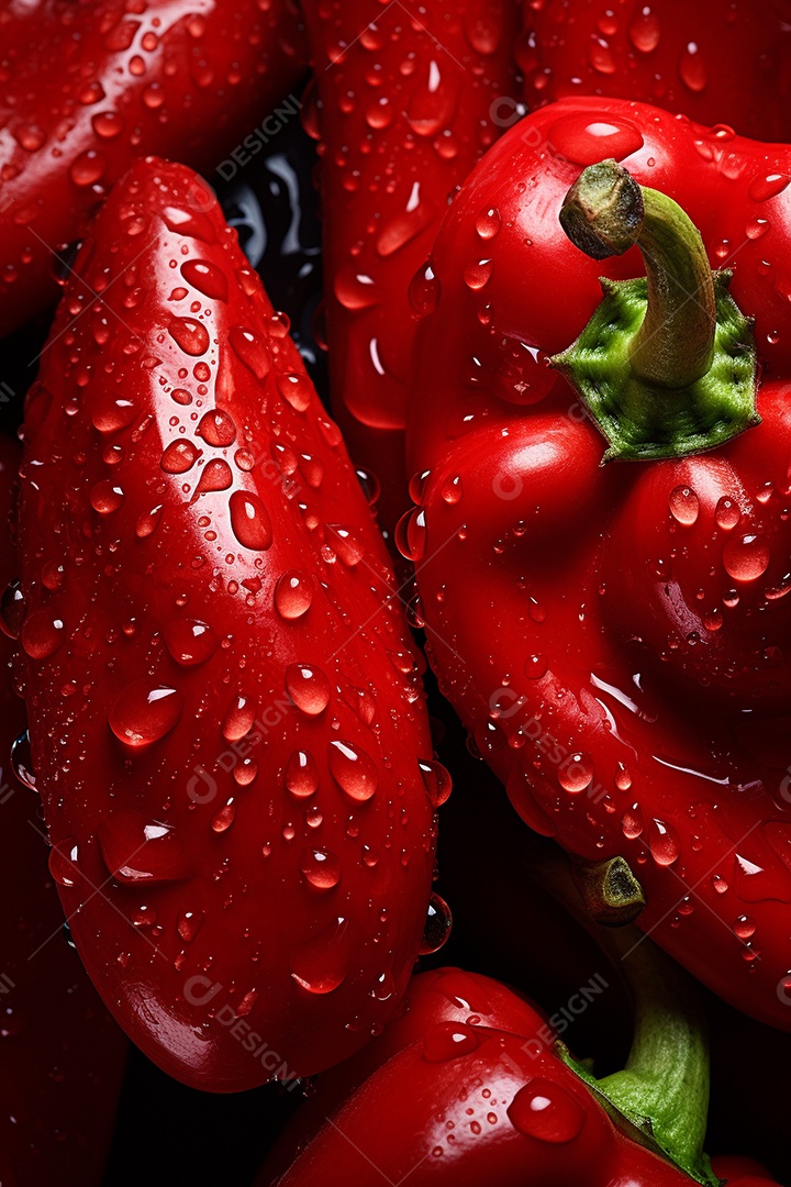 Fundo sem emenda de pimentas vermelhas frescas