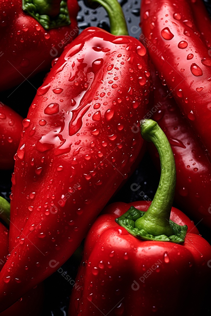 Fundo sem emenda de pimentas vermelhas frescas