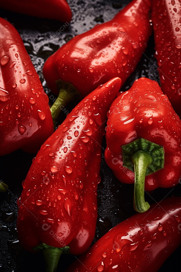 Fundo sem emenda de pimentas vermelhas frescas