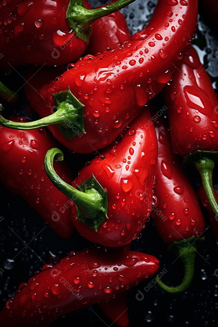 Fundo sem emenda de pimentas vermelhas frescas