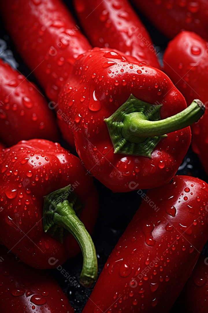 Fundo sem emenda de pimentas vermelhas frescas