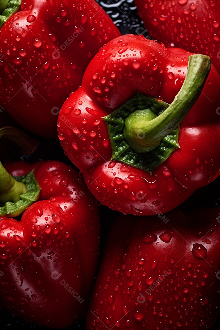 Fundo sem emenda de pimentas vermelhas frescas