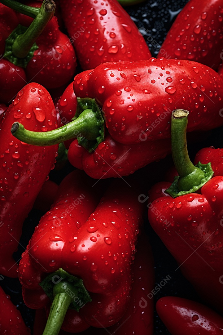 Fundo sem emenda de pimentas vermelhas frescas