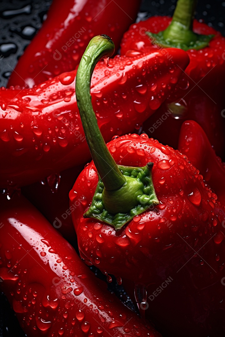 Fundo sem emenda de pimentas vermelhas frescas