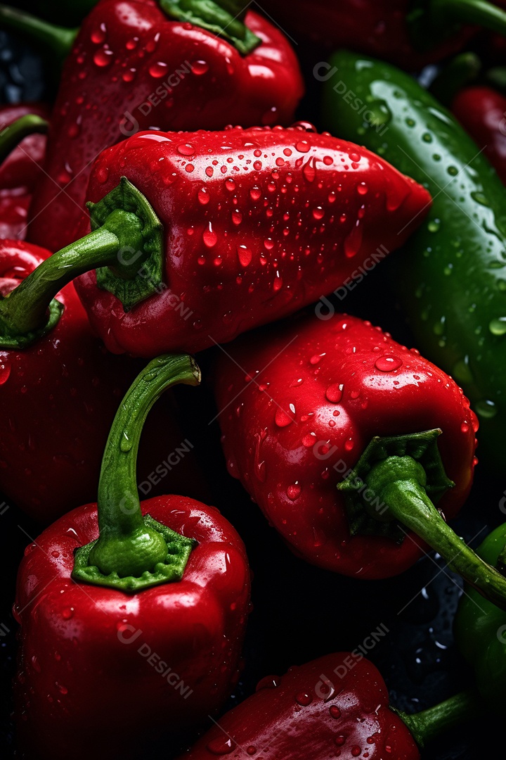 Fundo sem emenda de pimentas vermelhas frescas