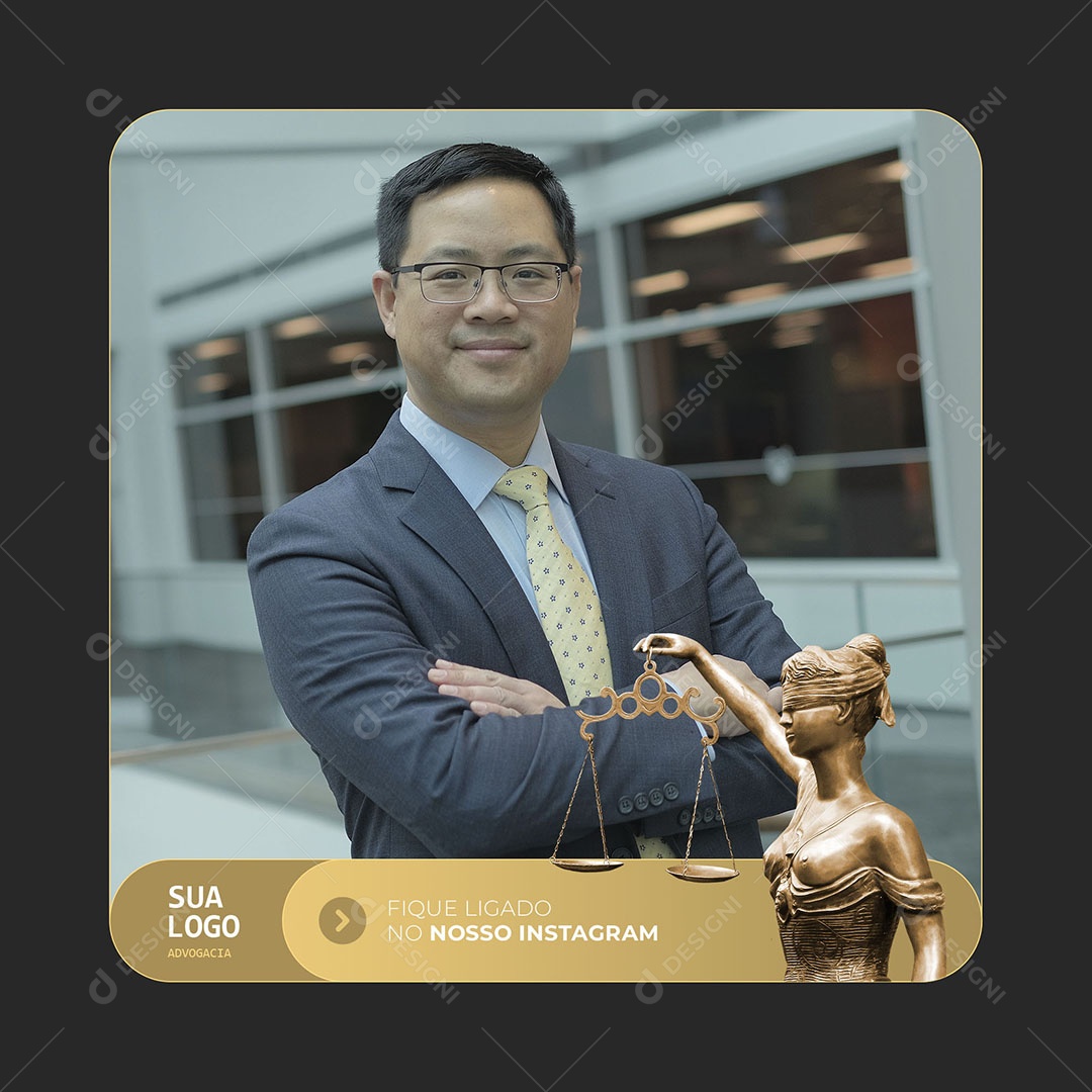 Advocacia Fique Ligado no nosso Instagram Social Media PSD Editável