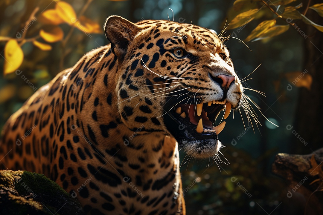 Jaguar em um habitat natural