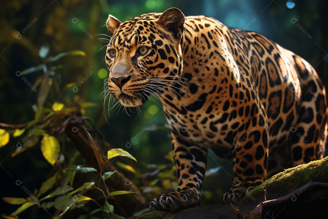 Jaguar em um habitat natural