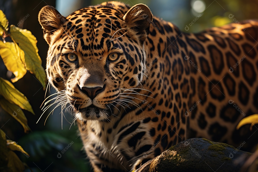 Jaguar em um habitat natural