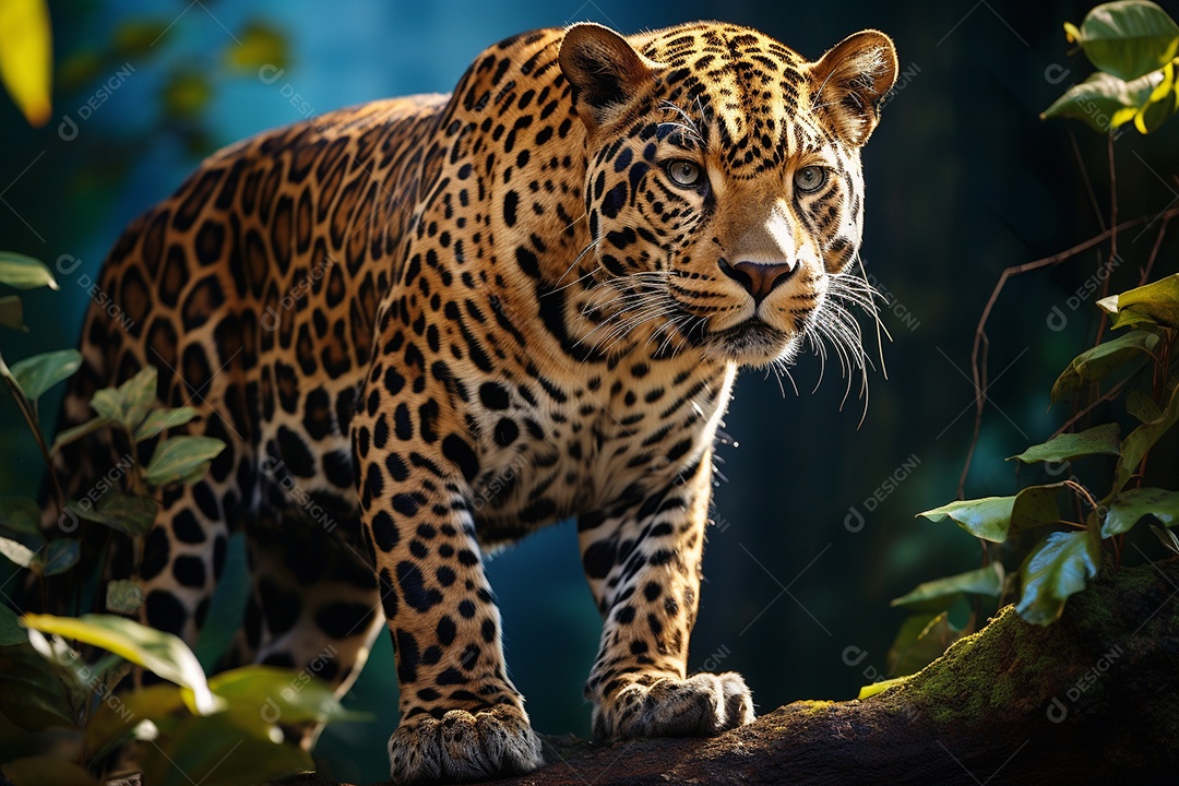 Jaguar em um habitat natural